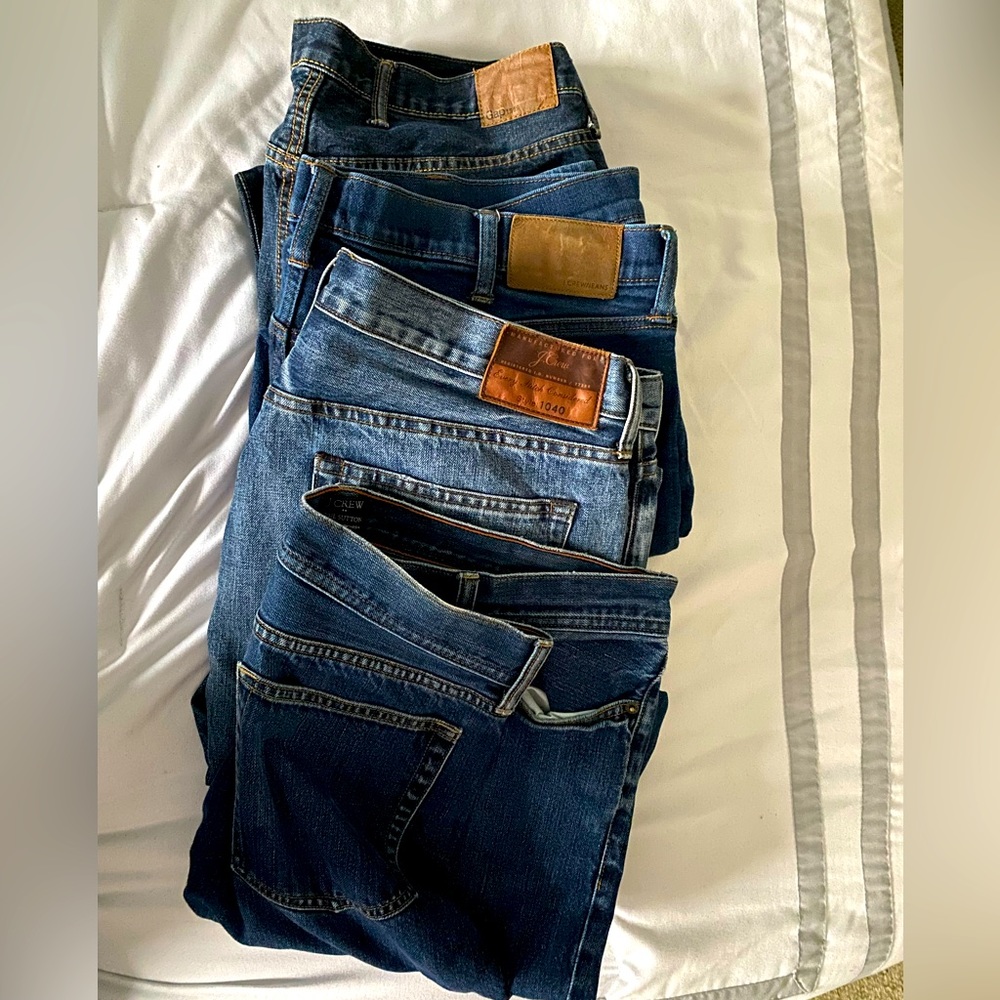 Lot of 4 Jeans!  J. Crew & The Gap  38x34